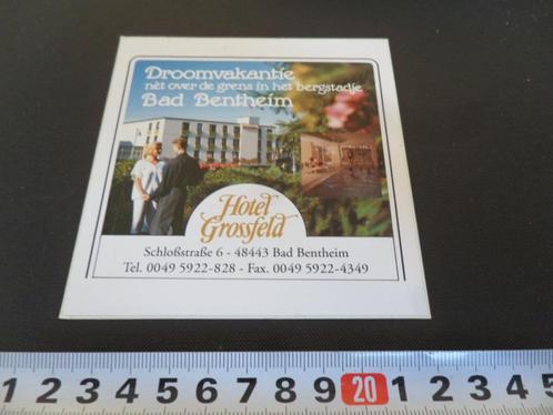 sticker Duitsland Bad Bentheim Hotel Grossfeld Droomvakantie, Verzamelen, Stickers, Zo goed als nieuw, Bedrijf of Vereniging, Ophalen