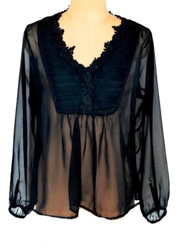 Repeat top, doorschijnende blousetop, blouse, Mt. M beschikbaar voor biedingen