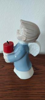 kerst beeldje oud porseleinen engeltje blauw wit curiosa, Diversen, Kerst, Ophalen of Verzenden, Zo goed als nieuw