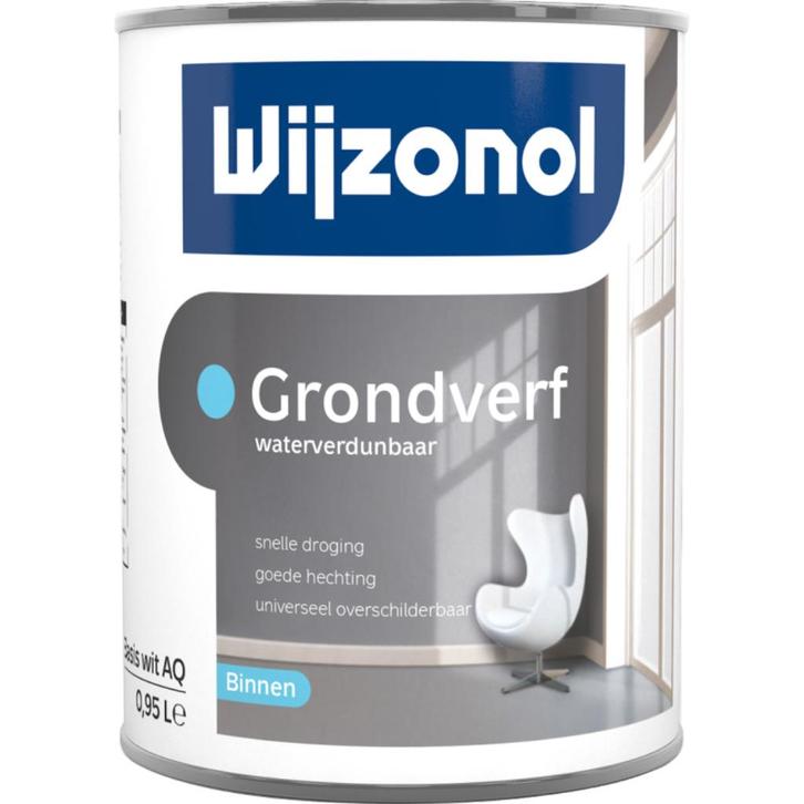 Wijzonol Interieurverven AQUA Grondverf, Doe-het-zelf en Verbouw, Verf, Beits en Lak, Lak, Minder dan 5 liter, Ophalen of Verzenden