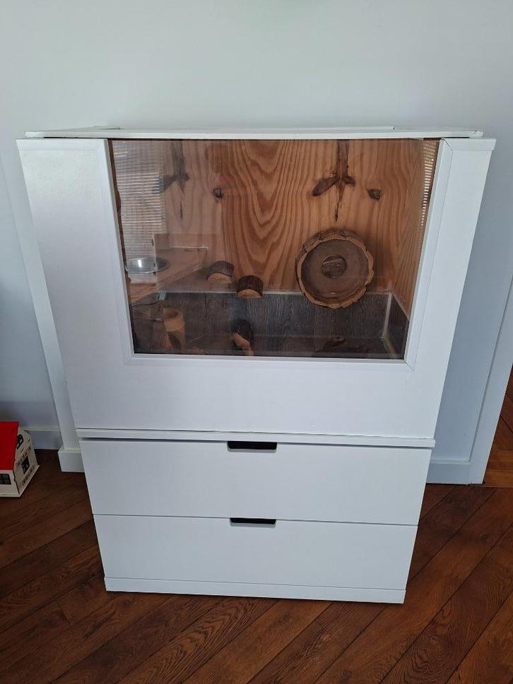 Grote hamsterkooi van hout (mdf), Dieren en Toebehoren, Knaagdieren en Konijnen | Hokken en Kooien, Gebruikt, Kooi, 60 tot 90 cm