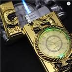 Luxe Gouden Horloge Aansteker Flash Turbo Goud Kleur, Ophalen of Verzenden, Nieuw, Aansteker