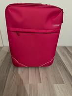 Travelz donker roze koffer, Wieltjes, 35 tot 45 cm, Zacht kunststof, Zo goed als nieuw