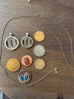 Mi moneda zilveren ketting met twee hangers, Verzenden, Zo goed als nieuw, Zilver