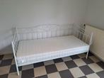 Wit metalen bedbank / daybed, Ophalen, 90 cm, Eenpersoons, Wit