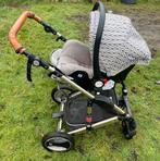 Combi kindersagen merk MONI. Beige zwart , rose goud, Kinderen en Baby's, Kinderwagens en Combinaties, Gebruikt, Verstelbare duwstang