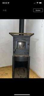 Kleine Gietijzeren houtkachel pluto globe fire 5kw, Ophalen, Gebruikt, Houtkachel, Vrijstaand