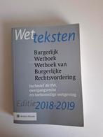 Wetteksten Burgerlijk Wetboek 2018-2019, Gelezen, Wolters Kluwer, Gamma, HBO