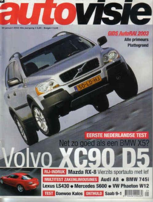 Autovisie 3 2003 : Mazda RX8 - BMW X5 - Volvo XC90 - Audi A8, Boeken, Auto's | Folders en Tijdschriften, Gelezen, Algemeen, Ophalen of Verzenden