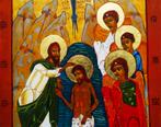 Handgeschilderd icoon De Doop van Jezus Christus, Ophalen of Verzenden