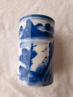 Chinees antiek porselein11.5cm Wit blauw borstelpot, Antiek en Kunst, Ophalen of Verzenden