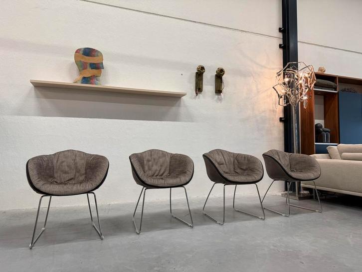 4 Nieuw Molinari Ginger eetkamerstoel Bruin stof leer Stoel, Huis en Inrichting, Stoelen, Nieuw, Vier, Stof, Bruin, Ophalen of Verzenden