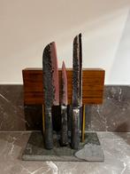 Forged Brute 3-delige messenset + messenblok, Huis en Inrichting, Keuken | Keukenbenodigdheden, Ophalen of Verzenden, Gebruikt