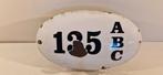 Emaille huisnummer 135 A B C, Ophalen of Verzenden