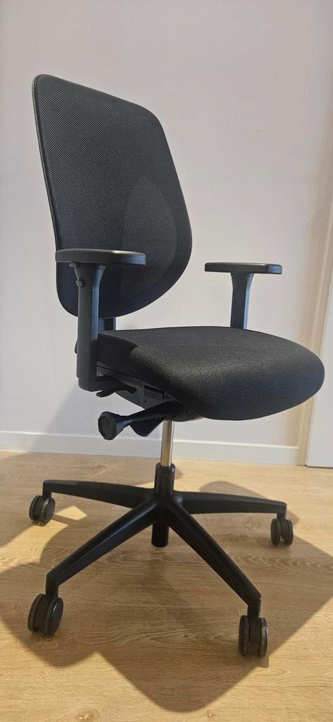 Giroflex 353 8029 bureaustoel zwart netrug zwart stof, Huis en Inrichting, Bureaustoelen, Gebruikt, Bureaustoel, Zwart, Ergonomisch
