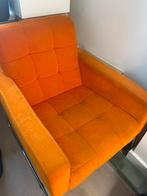 Oranje stoel / fauteuil, Gebruikt, Stof, Ophalen of Verzenden, 75 tot 100 cm