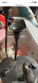 kandelaar voor 2 kaarsen met kikkers afberlding, Antiek en Kunst, Ophalen of Verzenden