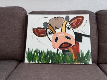 Corrie Leushuis schilderij Olijke Koeien (+certificaat echt) beschikbaar voor biedingen