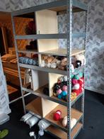 2 Metalen stellingkasten met houten planken, Ophalen, Gebruikt