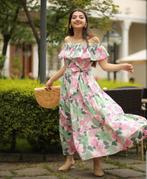 Off the shoulder jurk bloemen, Maat 38/40 (M), Overige kleuren, Ophalen of Verzenden, Zo goed als nieuw