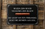 De geur van frikandel reclamebord van metaal wandbord deco, Huis en Inrichting, Info@deconoord.nl, Deco Noord, Nieuw, Ophalen of Verzenden