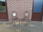 2 bistro stoeltjes, Tuin en Terras, Ophalen of Verzenden, Gebruikt, Metaal