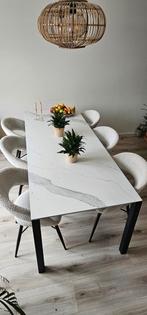 Dyyk K1 Bianco Saluto eettafel keramiek poot metaal 220×90, Ophalen, Overige materialen, 200 cm of meer, 50 tot 100 cm