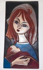 Vintage Keramische wandtegel door Jan Kellner, Antiek en Kunst, Antiek | Wandborden en Tegels, Ophalen of Verzenden