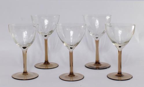5 Art-deco kristallen glazen - Kristalunie Maastricht -, Antiek en Kunst, Antiek | Glas en Kristal, Ophalen