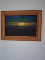 2 Schilderijen - Zonsondergang & Zonsopgang, Antiek en Kunst, Ophalen