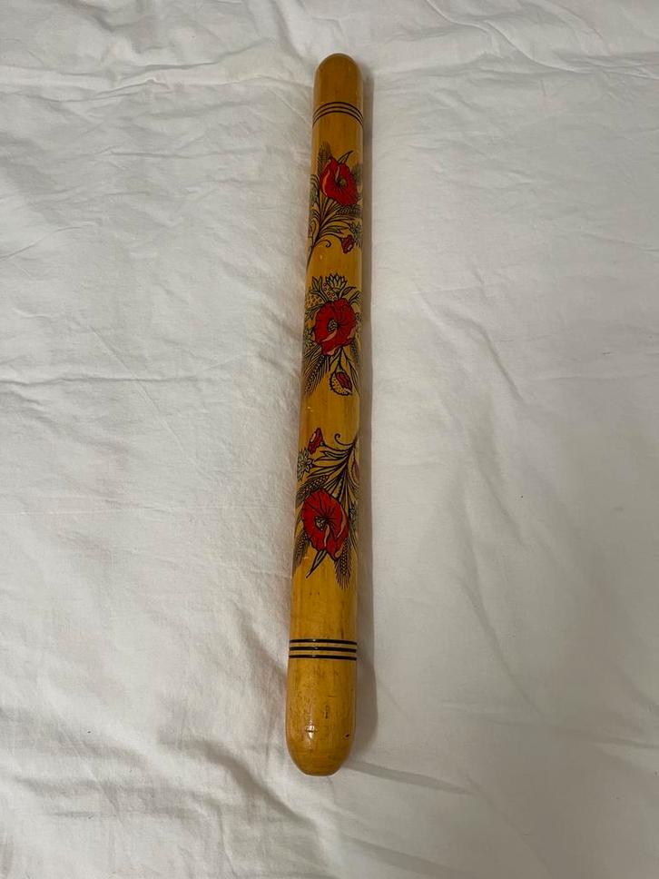 Houten Breinaaldenkoker met klaprozen, Antiek en Kunst, Antiek | Overige Antiek, Ophalen of Verzenden