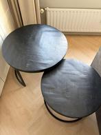 Salontaffels / bijzettafeltje 2 stuks, 50 tot 100 cm, 50 tot 75 cm, Rond, Ophalen of Verzenden