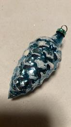 Vintage antieke kerstbal, dennenappel blauw, Diversen, Kerst, Ophalen of Verzenden, Zo goed als nieuw