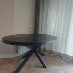 Zwarte ovale eettafel van mangohout, Ophalen, Gebruikt, 100 tot 150 cm, Vijf personen of meer