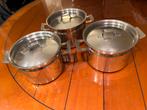 Pannen, Huis en Inrichting, Keuken | Potten en Pannen, Ophalen of Verzenden, Zo goed als nieuw, Rvs, Pannenset