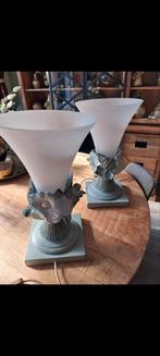 Lamp 2 stuks kleur groenig, Huis en Inrichting, Lampen | Tafellampen, Ophalen, Gebruikt, Overige materialen, Minder dan 50 cm