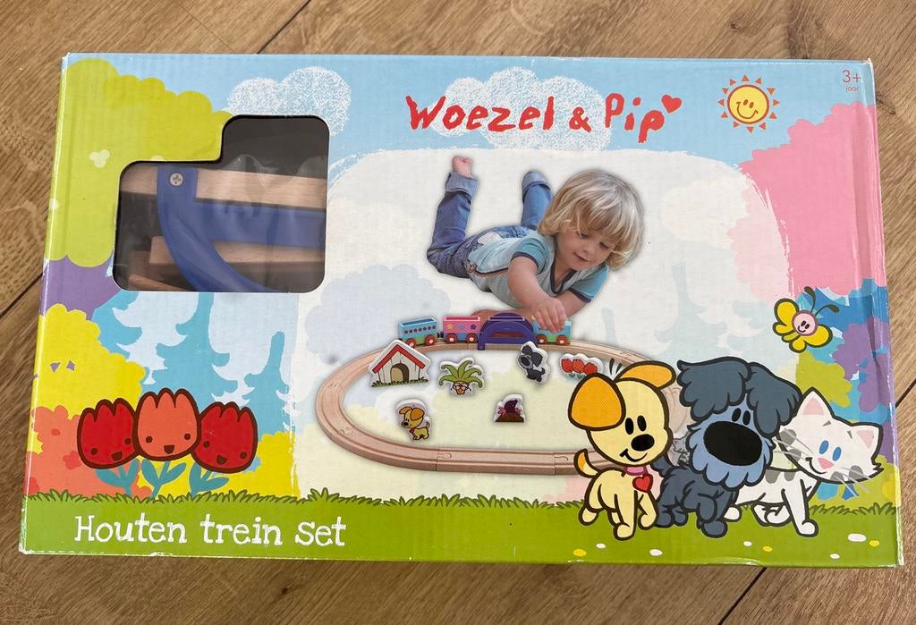 Woezel & Pip Houten Treinset, Ophalen, Zo goed als nieuw, Rij- of Hobbelspeelgoed