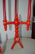 zgan  oude traditionele Zweedse rode bollen kerstkandelaar, Diversen, Kerst, Ophalen of Verzenden, Zo goed als nieuw