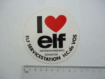 sticker oud ELF OIL love deventer HC de Vos tankstation pomp beschikbaar voor biedingen