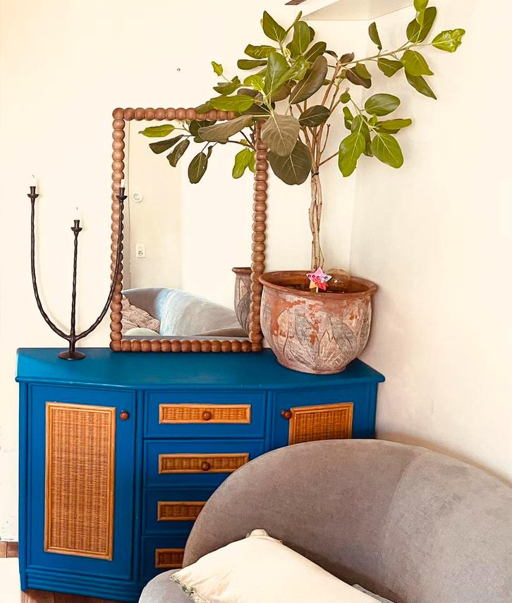 Bohemian Rotan Kast -, Huis en Inrichting, Kasten | Dressoirs, Gebruikt, 100 tot 150 cm, 25 tot 50 cm, Met lade(s), Overige houtsoorten