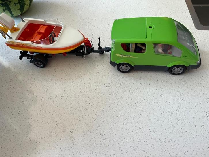 Gezinswagen met boot playmobil 4144, Kinderen en Baby's, Speelgoed | Playmobil, Gebruikt, Complete set, Ophalen of Verzenden
