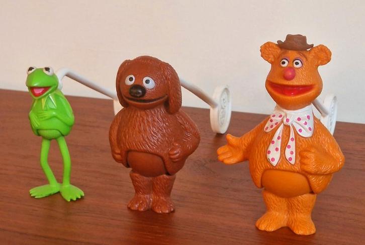The Muppet Show Stick Puppets Kermit Fozzie Rowlf de Muppets, Verzamelen, Poppetjes en Figuurtjes, Zo goed als nieuw, Ophalen of Verzenden