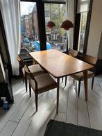 Vintage Deense eettafel – massief eiken, Ophalen, Gebruikt, Deens / Scandinavisch mid-century modern. ( jaren 50-60 ), Eikenhout