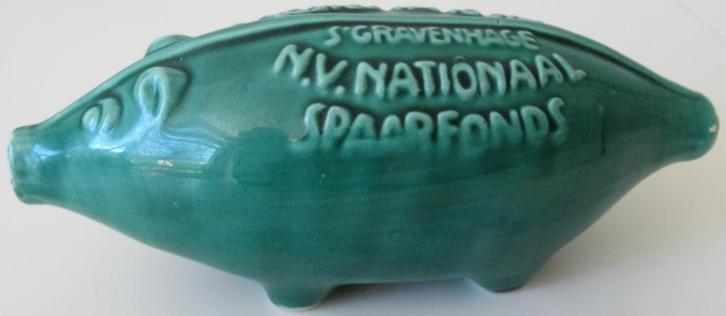 Vintage spaarvarken - Nationaal Spaarfonds, Verzamelen, Spaarpotten, Zo goed als nieuw, Dier, Steen, Aardewerk of Keramiek, Ophalen