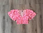 Roze peplum top met hartjes print - maat xs, Verzenden, Nieuw, Korte mouw, Roze