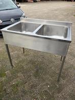 Dubbele spoelbak RVS, Huis en Inrichting, Keuken | Keukenelementen, Ophalen, Gebruikt, Minder dan 100 cm, 25 tot 50 cm