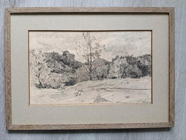 J.A Akkeringa (1861-1942) - Duinlandschap bij Scheveningen, Antiek en Kunst, Kunst | Schilderijen | Klassiek, Ophalen of Verzenden