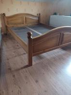 2 persoons eiken bed, Huis en Inrichting, Ophalen, Bruin, 210 cm, Tweepersoons