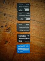 Sony en sandisk memory stick pro duo 256 mb 512 mb 1 gb 2 gb, Ophalen of Verzenden, Fotocamera, Memory stick