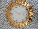 Gouden klok in zon vorm, Huis en Inrichting, Woonaccessoires | Klokken, Ophalen of Verzenden, Zo goed als nieuw, Wandklok